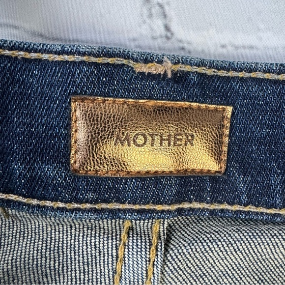 MOTHER Denim Scrapper Cuff Ankle Fray Unstitched blue Jeans size 25 - Picture 11 of 16